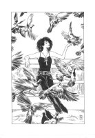Death from Sandman - A3 single figure inked COMMISSION EXAMPLE by Mark Buckingham Comic Art